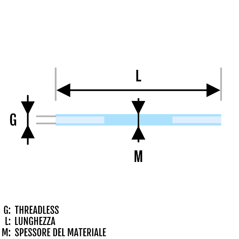 Asta per bilanciere senza filettatura