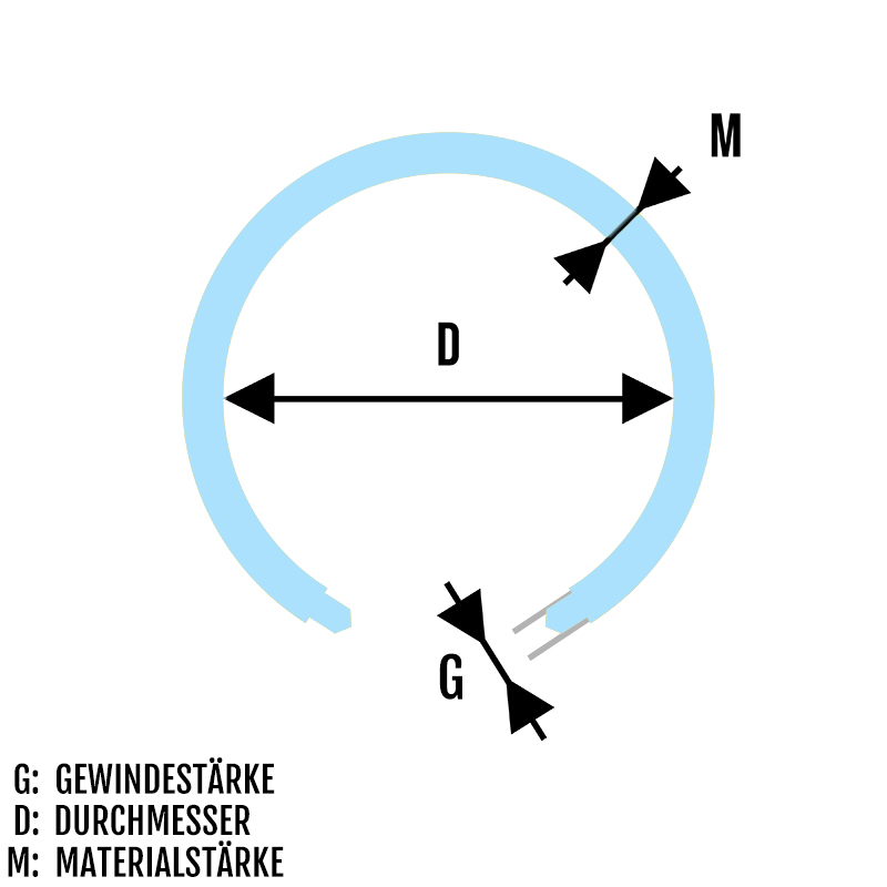 Piercing Circular Stab Aussengewinde