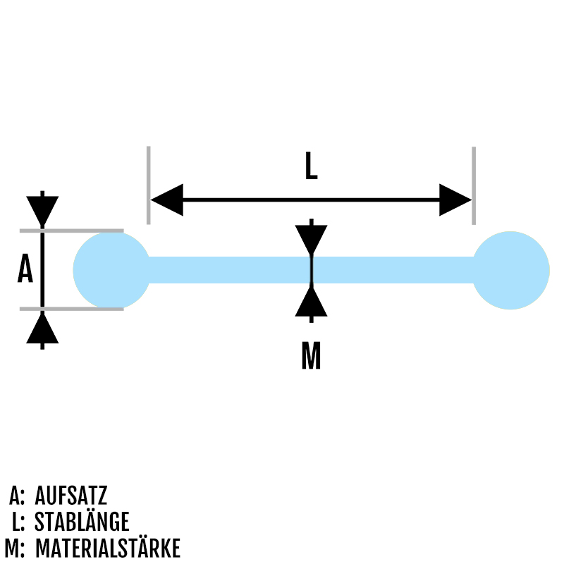 Piercing Barbell mit Aufsatz