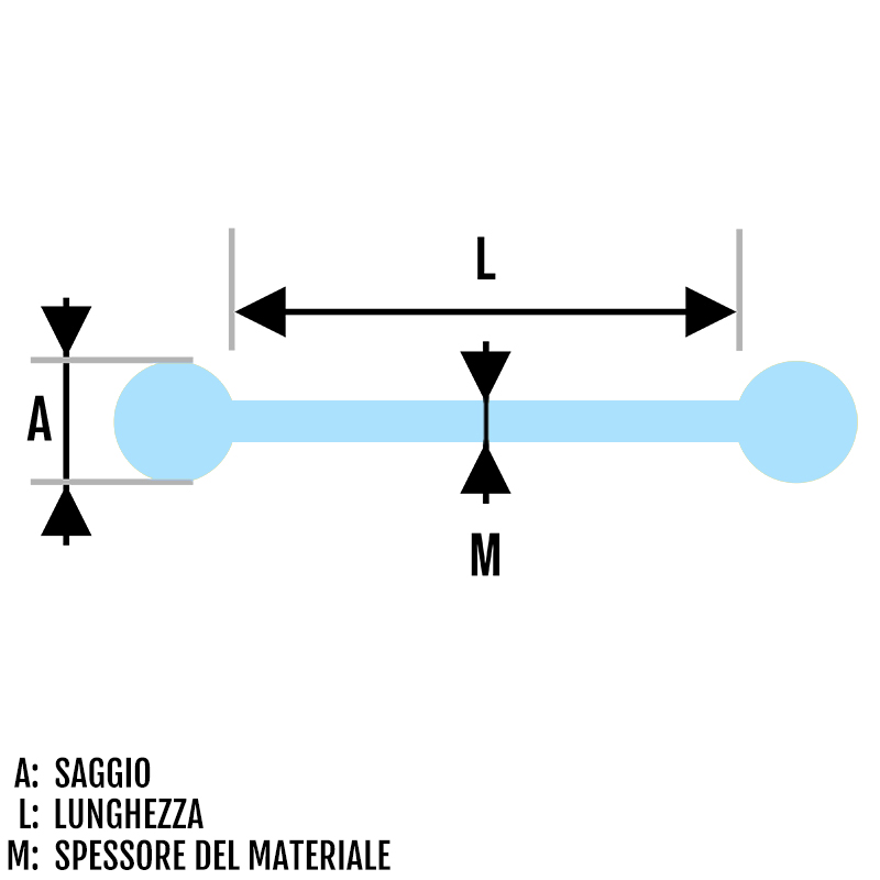 Bilanciere per piercing con attacco