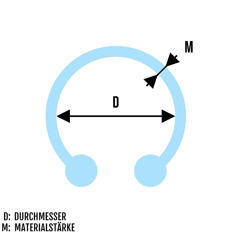 Piercing Circular Barbell mit Aufsatz