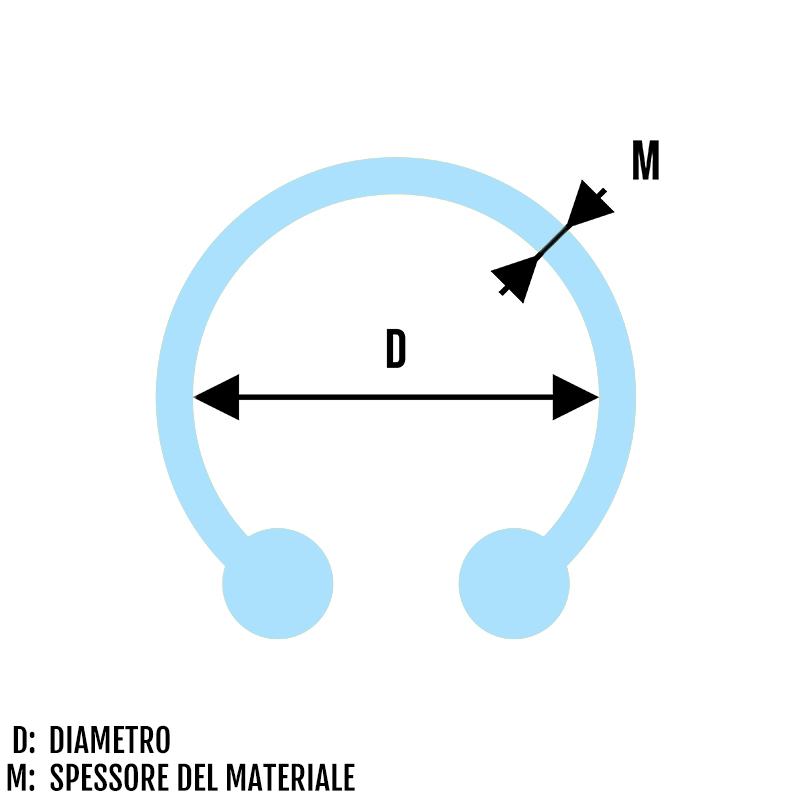 Bilanciere circolare per piercing con attacco