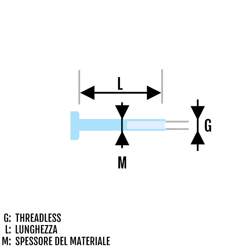 Asta per piercing Labret senza filettatura