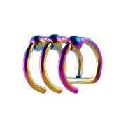 Faux Ear Cuff coloré avec 3 anneaux et boule