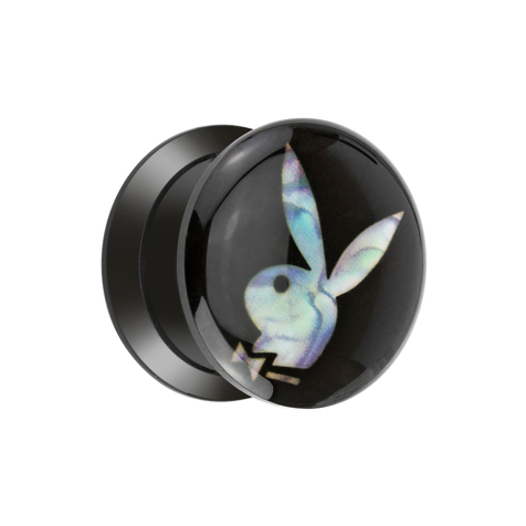 Flared plug with Playboy Bunny made of mother-of-pearl