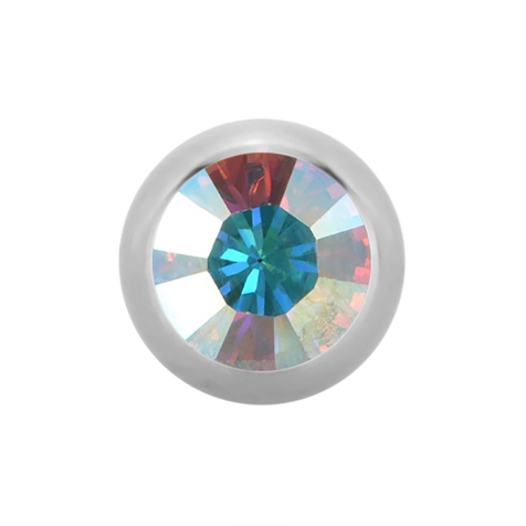 Micro Kugel Supernova High Polished mit Swarovski multicolor