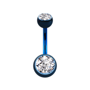 Banane dunkelblau mit zwei Kugeln Kristall silber