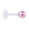 Micro Labret transparent avec perle boule rose clair