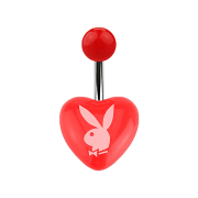 Banana argento con cuore rosso e coniglietto Playboy