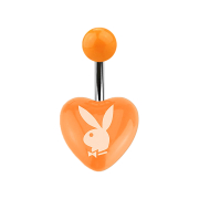 Banana argento con cuore arancione e coniglietto Playboy