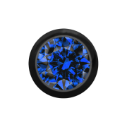 Micro Kugel schwarz mit Kristall dunkelblau