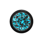 Micro Kugel schwarz mit Kristall aqua