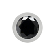 Micro Kugel silber mit Kristall schwarz