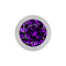 Boule argentée avec cristal violet