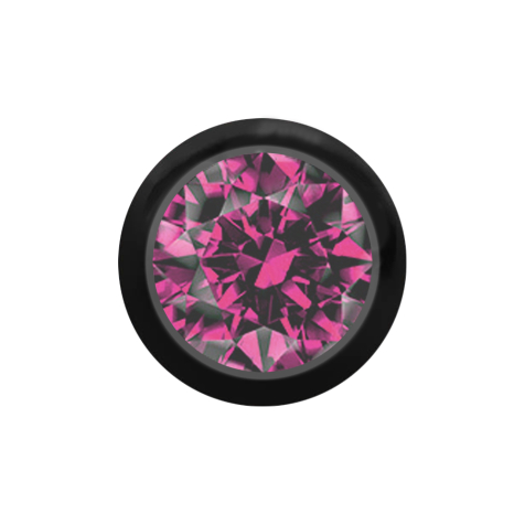 Micro sfera nera con cristallo rosa