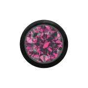 Micro Kugel schwarz mit Kristall pink