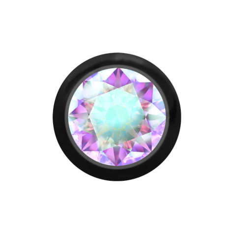 Micro Kugel schwarz mit Kristall multicolor