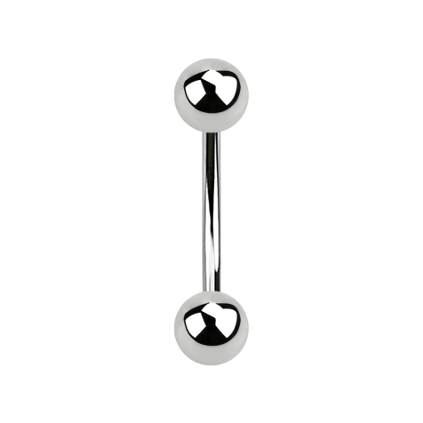 Micro Banane silber mit zwei Kugeln