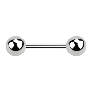 Micro barbell silver with two balls