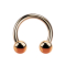 Micro Circular Barbell rose gold with two balls