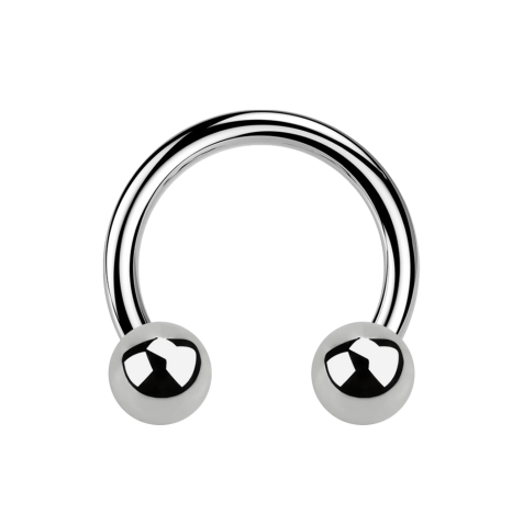 Micro Circular Barbell silver with two balls