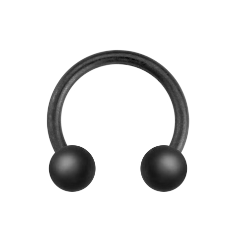Micro Circular Barbell noir mat avec deux boules