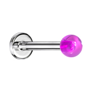 Labret silver with ball violet "Glow"