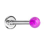 Labret silber mit Kugel violett "Glow"