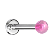 Labret silver with ball pink "Glow"