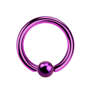 Ball Closure Ring violett mit Titanium Schicht