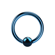 Micro Ball Closure Ring dark blue with titanium layer