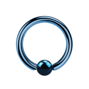 Ball closure ring dark blue with titanium layer