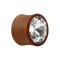 Flared Plug en bois Sawo avec cristal Swarovski argenté