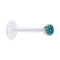 Micro Labret transparent avec boule et cristal aqua
