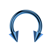 Circular Barbell bleu foncé avec deux cônes