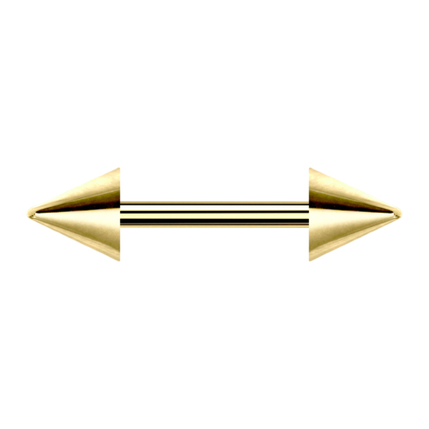 Gold-plated barbell with two cones