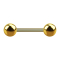 Gold-plated barbell with two balls