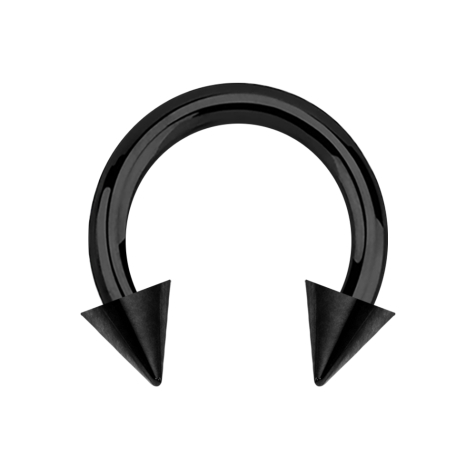 Circular barbell black with two cones