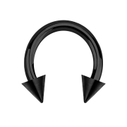 Circular barbell black with two cones