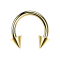 Gold-plated circular barbell with two cones