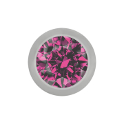 Micro boule argentée avec cristal rose