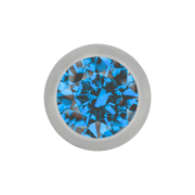 Micro Kugel silber mit Kristall hellblau
