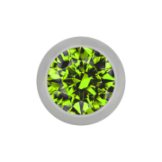 Micro boule argentée avec cristal vert clair
