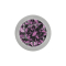 Micro boule argentée avec cristal violet clair