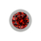 Silver ball with red crystal