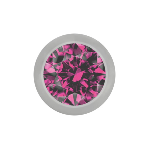 Boule argentée avec cristal rose