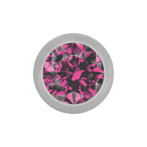 Kugel silber mit Kristall pink