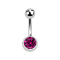 Banana silver with ball and ball crystal fuchsia