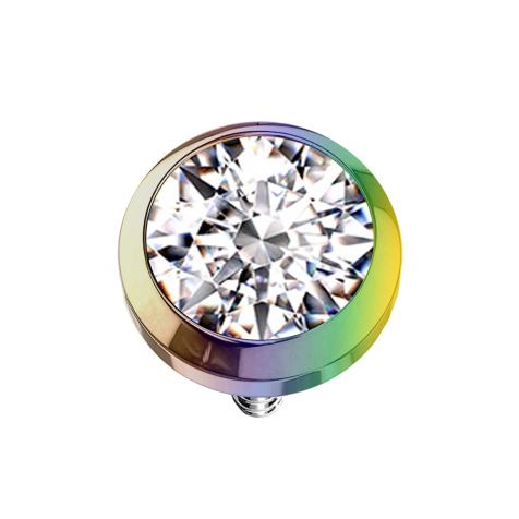 Ancora dermica colorata con cristallo dargento