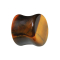 Flared plug made from tigers eye stone